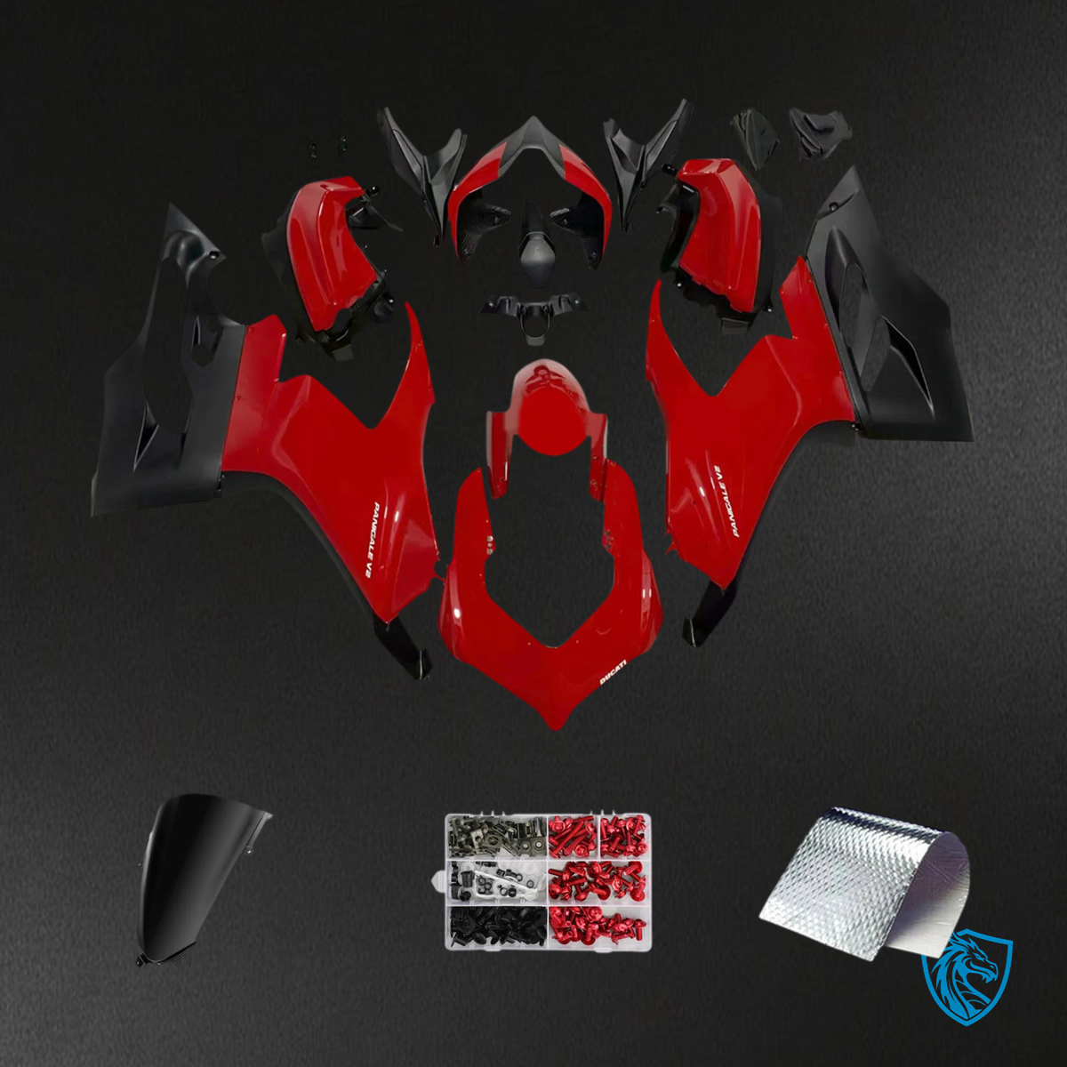 Ducati Panigale V2 (2020-2024) Black & Red - Fairing Kit