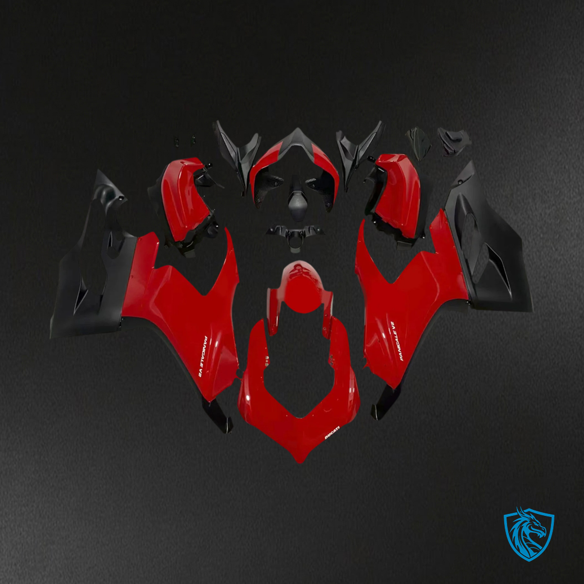 Ducati Panigale V2 (2020-2024) Black & Red - Fairing Kit
