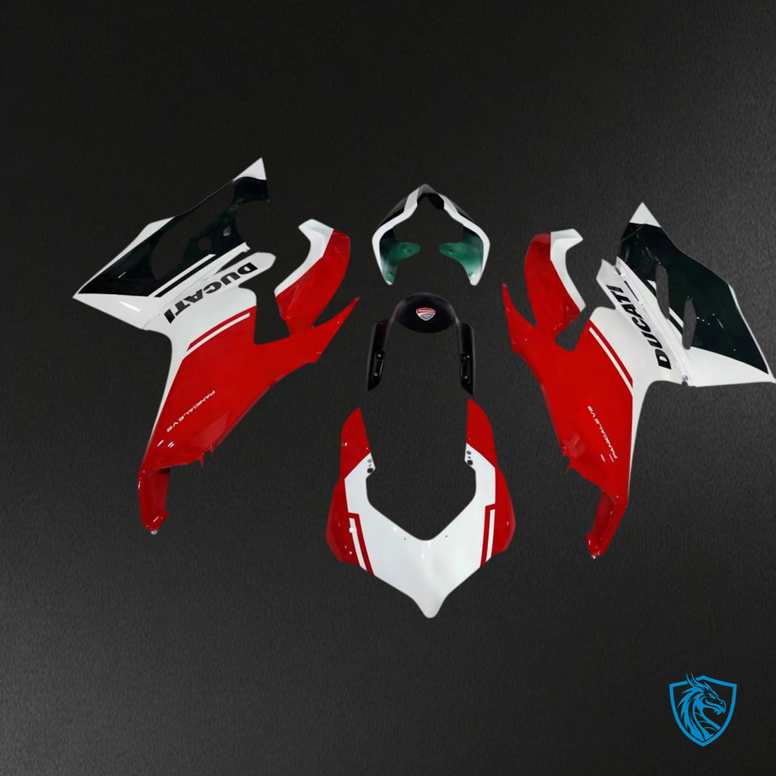 Ducati Panigale V2 (2020-2024) Black, White & Red - Fairing Kit