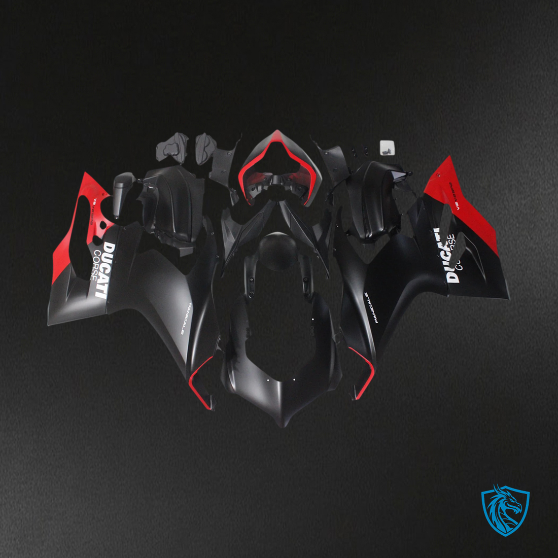 Ducati Panigale V2 (2020-2024) Black & Red- Fairing Kit