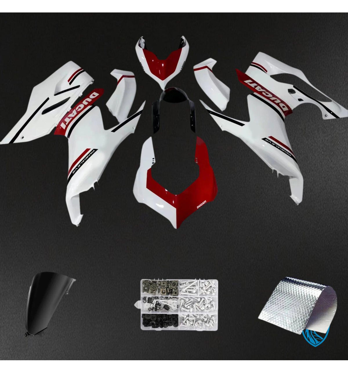 Ducati Panigale V2 (2020-2024) White & Red - Fairing Kit