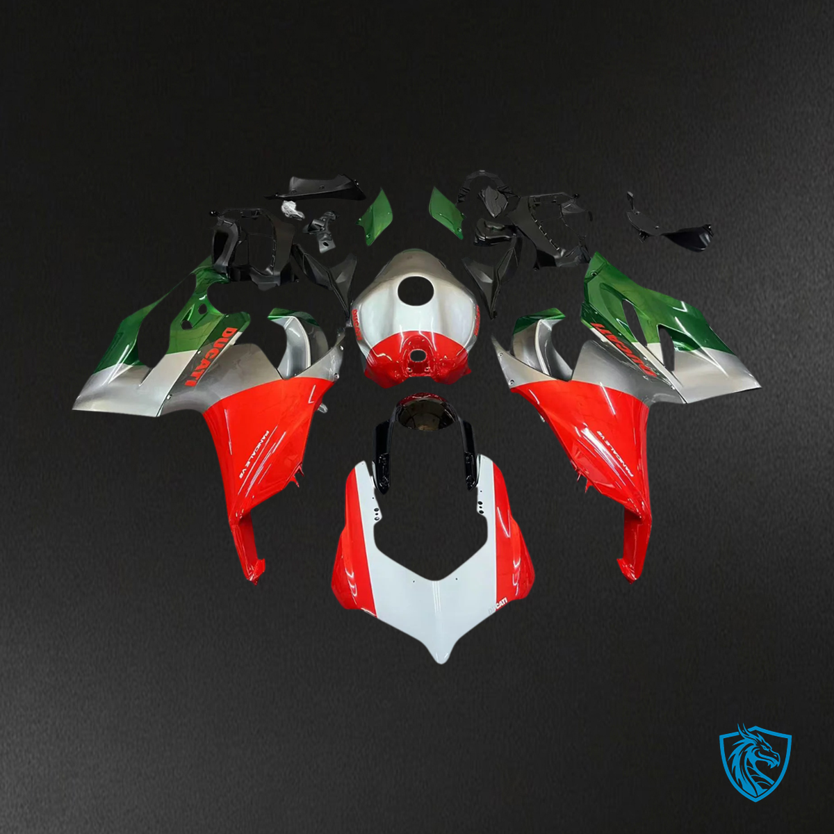 Ducati Panigale V2 (2020–2024) Red, White & Green - Fairing Kit