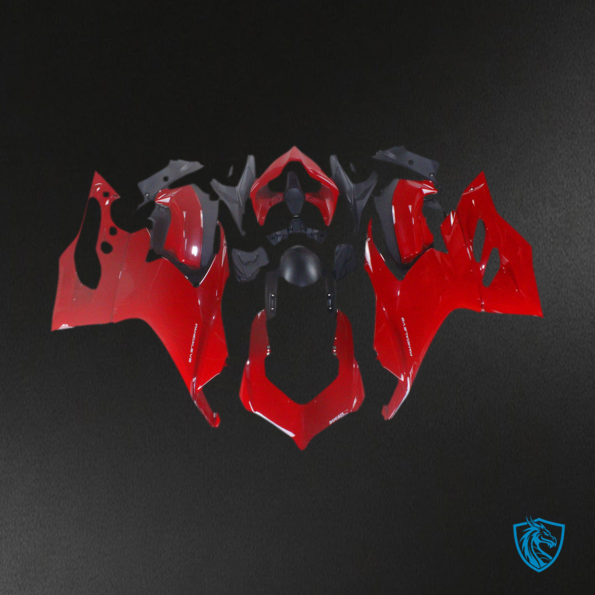 Ducati Panigale V2 (2020-2024) Fairing Set - Gloss Red & Black - ABS Bodywork