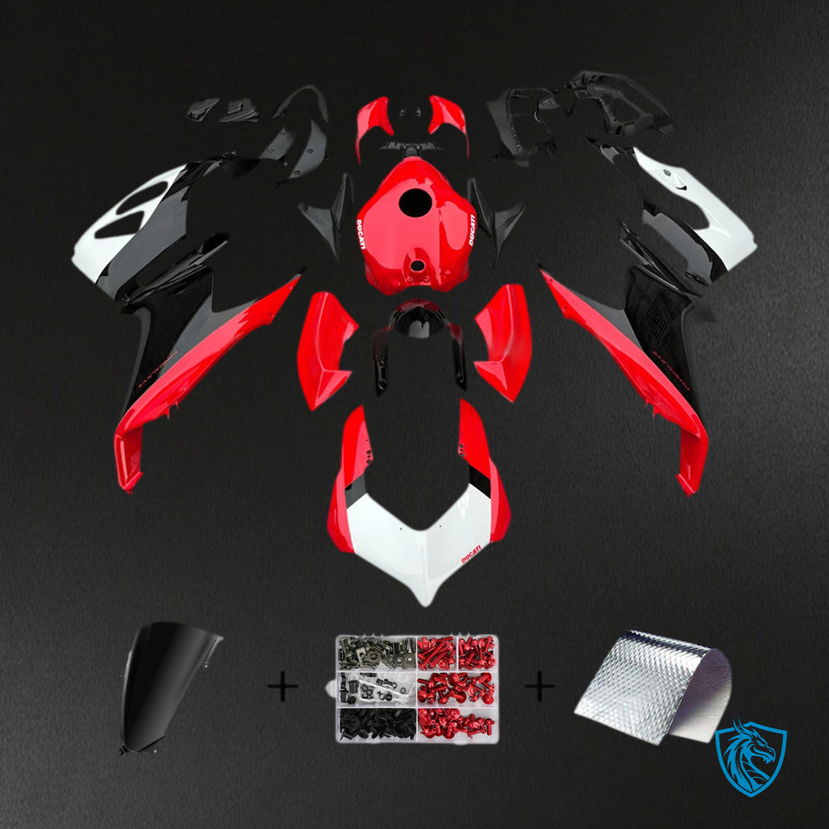 Ducati Panigale V2 (2020-2024) Fairing Kit - Red, White & Black - ABS Bodywork