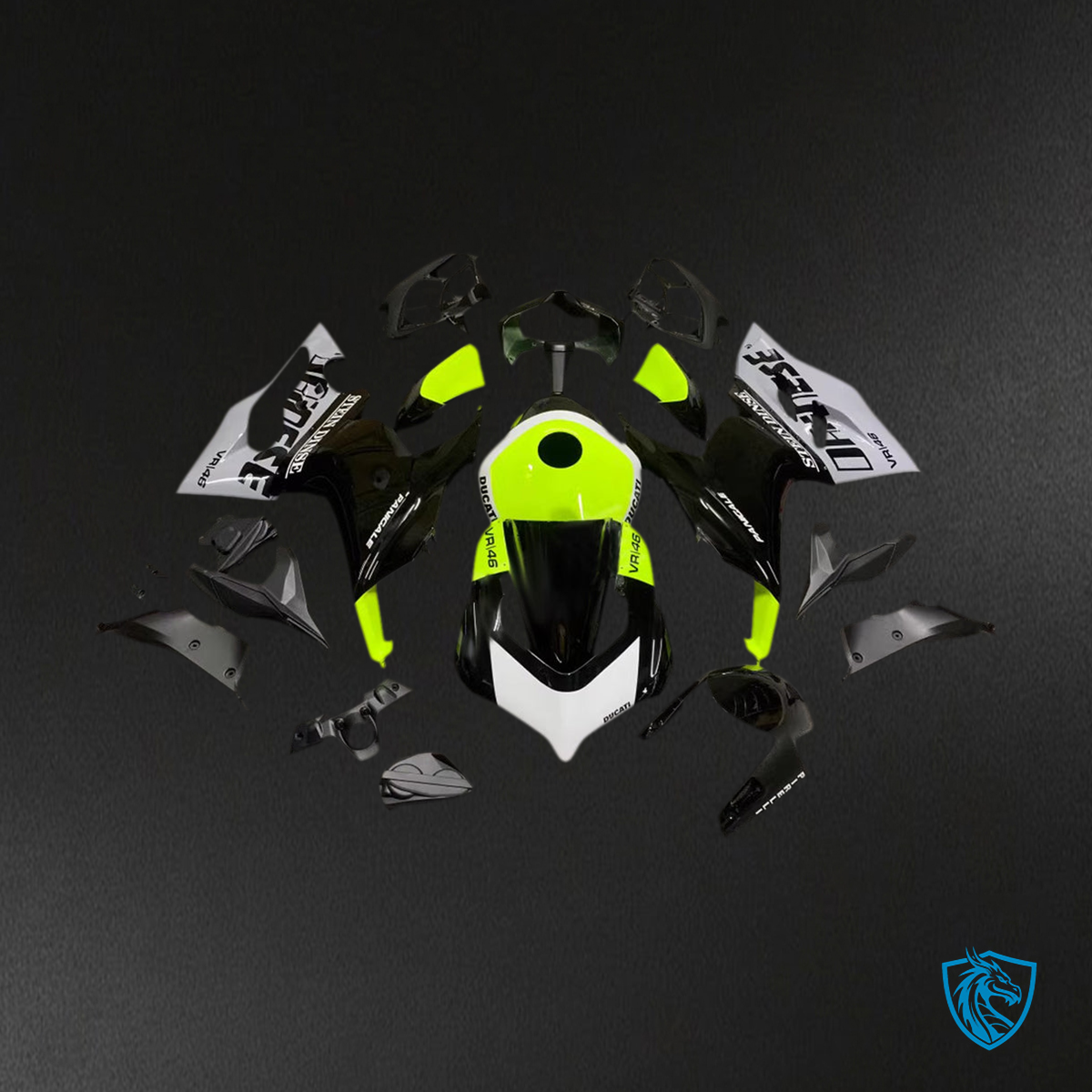 Ducati Panigale V2 (2020-2024) Fairing Kit - Light Green, Gray & Matte Black - ABS Bodywork