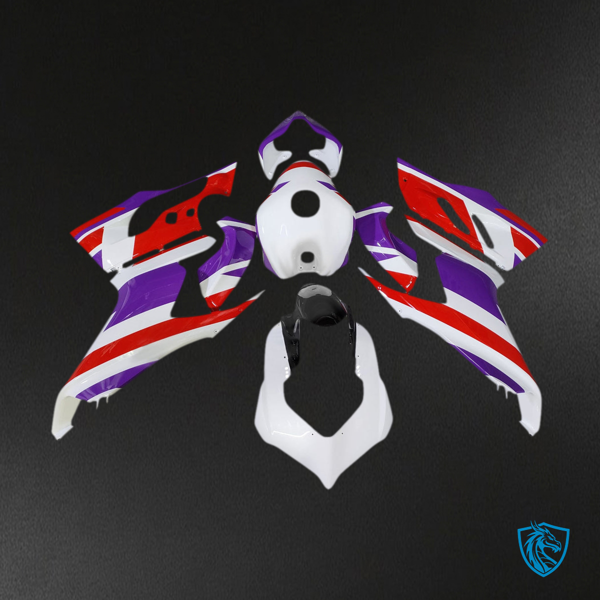 Ducati Panigale V2 (2020-2024) Fairing Kit - White, Red & Purple - ABS Bodywork