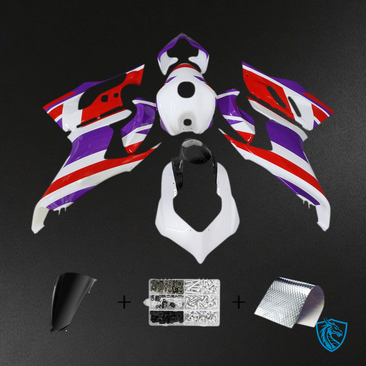 Ducati Panigale V2 (2020-2024) Fairing Kit - White, Red & Purple - ABS Bodywork