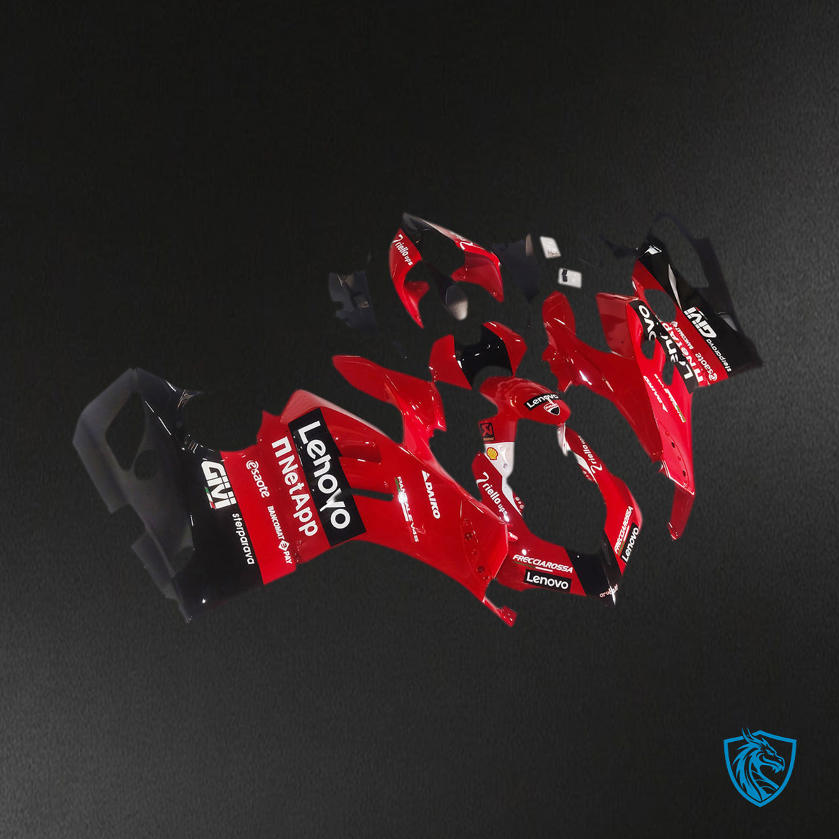 Ducati Panigale V4-V4S V4SP-V4R (2019-2022)  Fairing Kit - Red and Black - ABS Bodywork