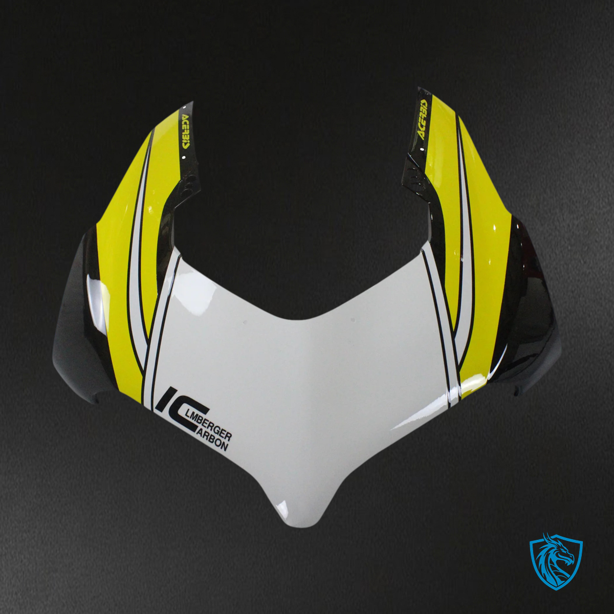 Ducati Panigale V4 V4S 2020-2021 Black & Yellow ABS Fairing Kit - Nose Cone View