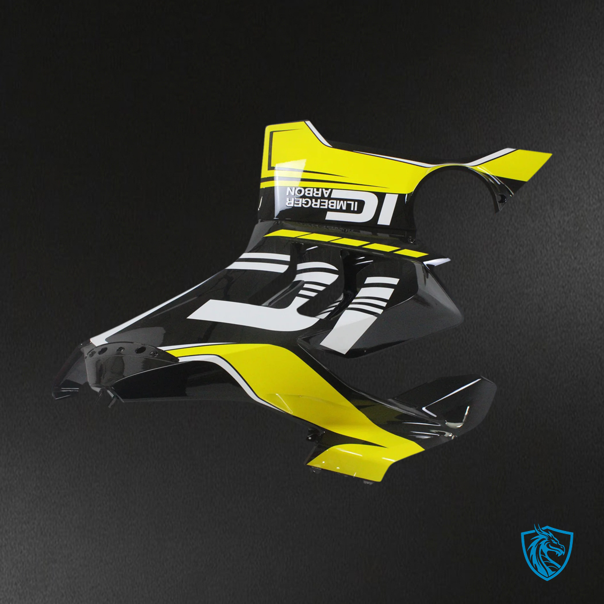 Ducati Panigale V4 V4S 2020-2021 Black & Yellow ABS Fairing Kit - Tank Cover View