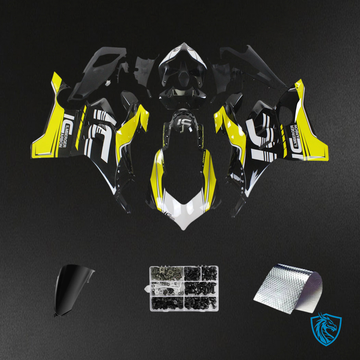 Ducati Panigale V4 V4S 2020-2021 Black & Yellow ABS Fairing Kit - Front View