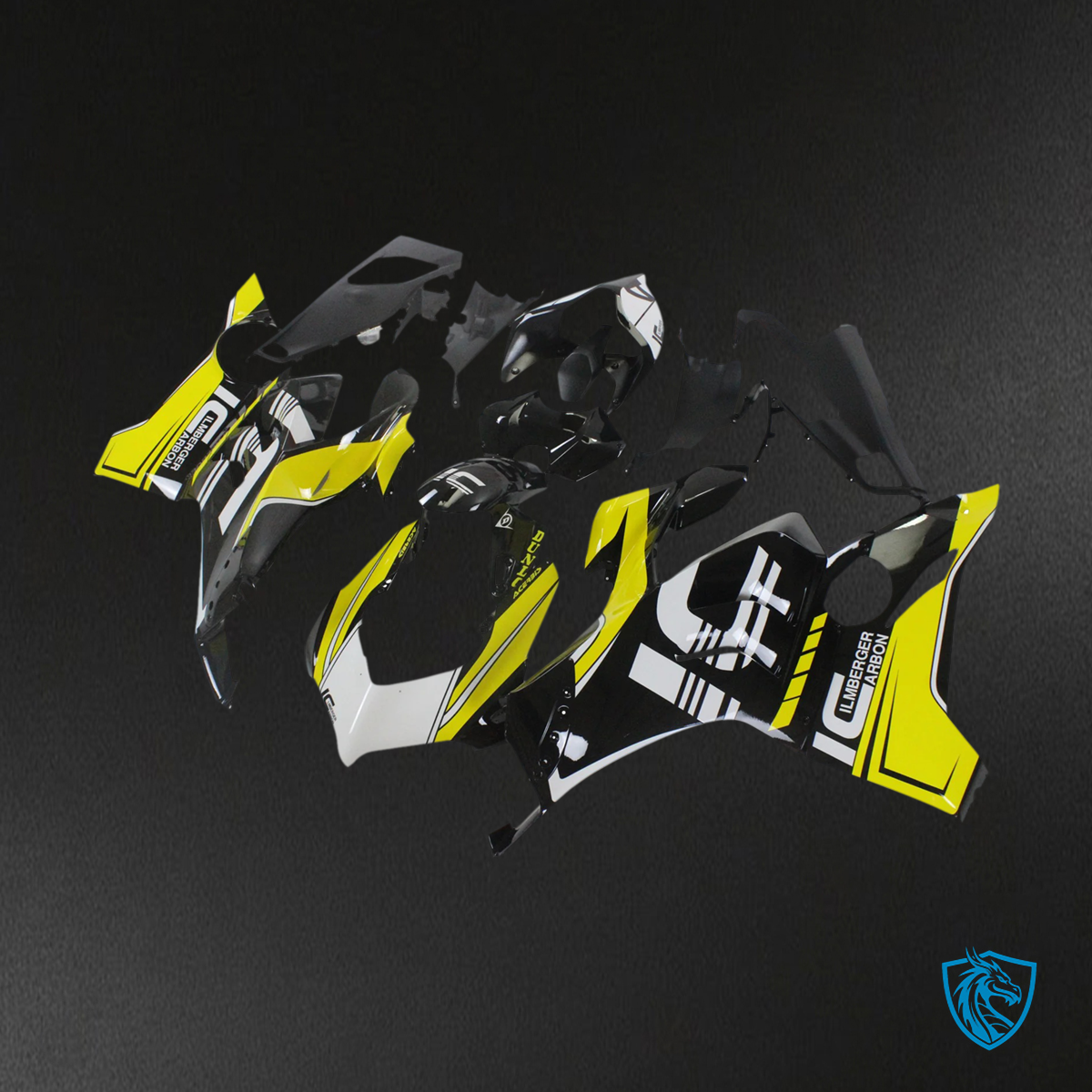 Ducati Panigale V4 V4S 2020-2021 Black & Yellow ABS Fairing Kit - Side Right View