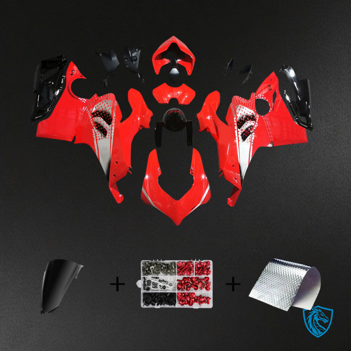 Ducati Panigale V4 V4S 2020-2021 Red Style 1 ABS Fairing Kit - Main View