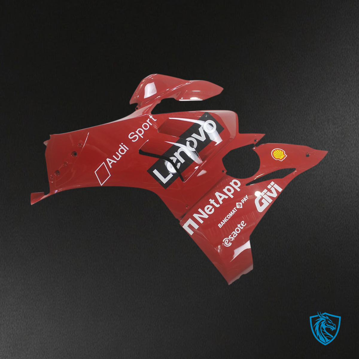 Ducati Panigale V4 V4S 2020-2021 Red Style 3 ABS Fairing Kit - Upper Fairing View