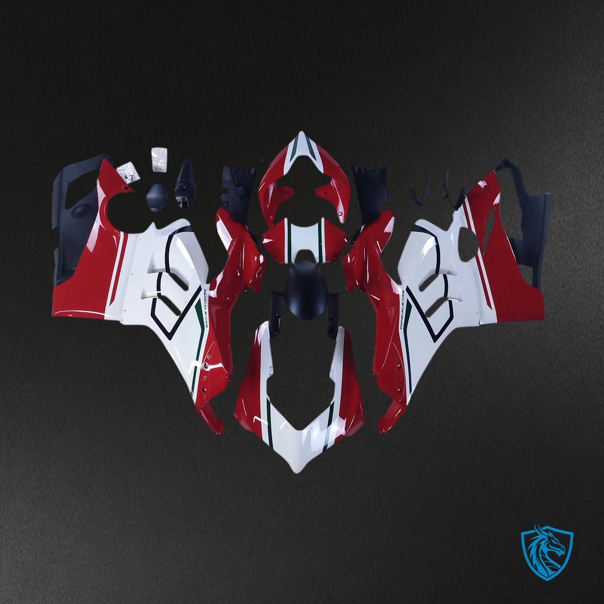 Ducati Panigale V4 V4S 2020-2021 Red Style 4 ABS Fairing Kit - Side View