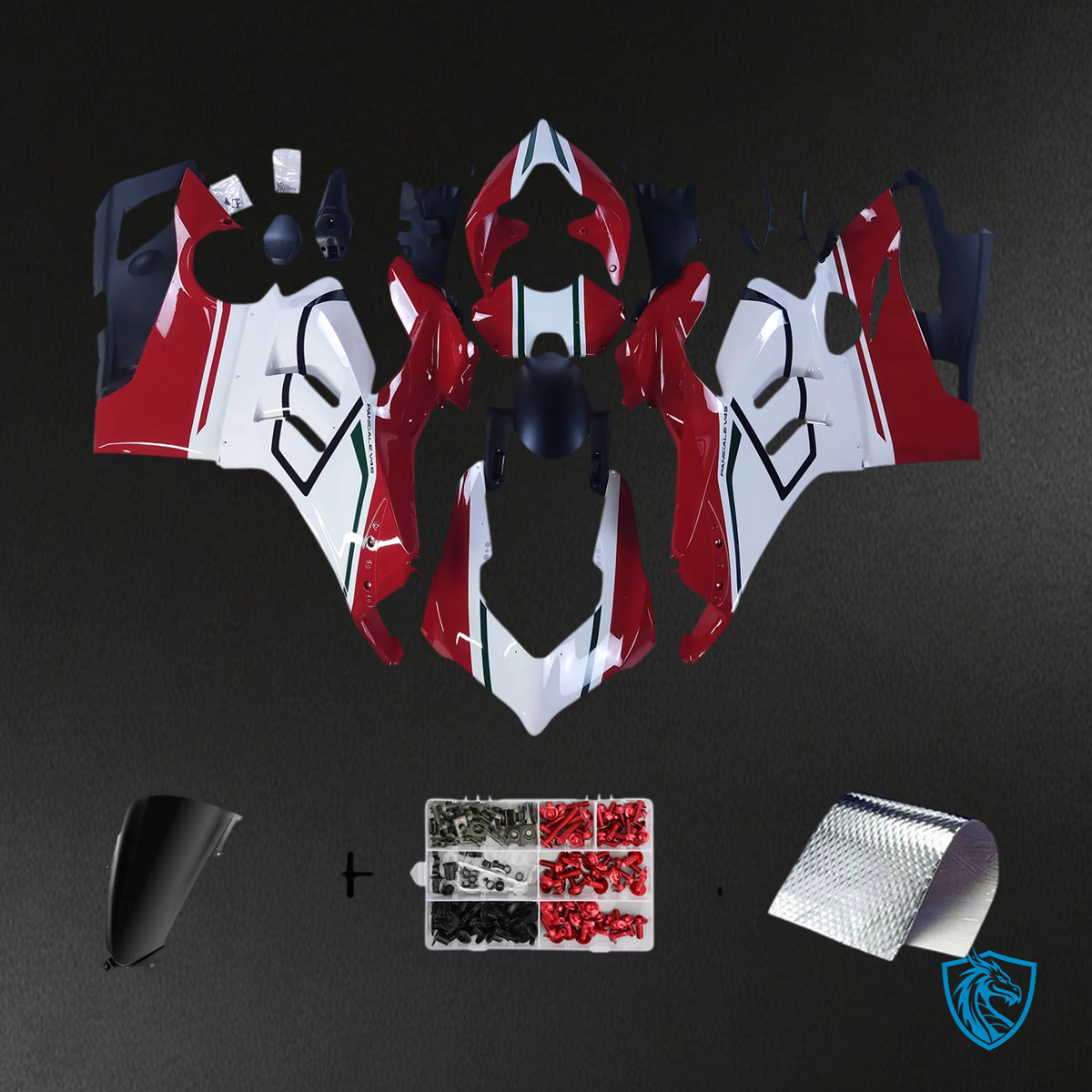 Ducati Panigale V4 V4S 2020-2021 Red Style 4 ABS Fairing Kit - Main View