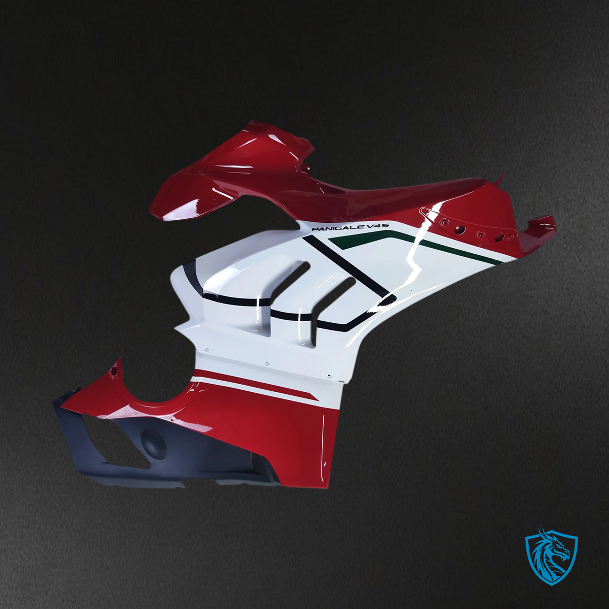 Ducati Panigale V4 V4S 2020-2021 Red Style 4 ABS Fairing Kit - Right Side Panel View