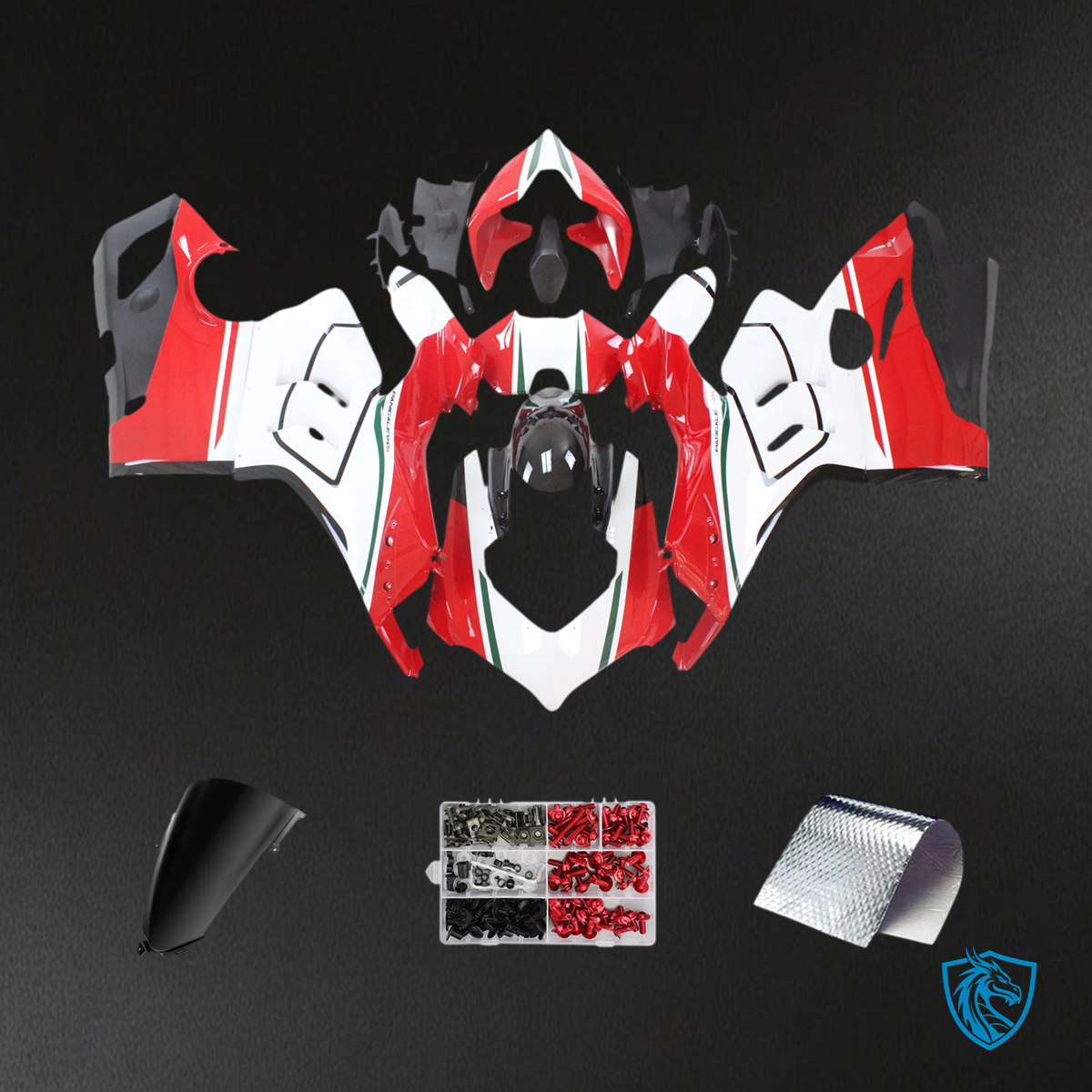 Ducati Panigale V4 V4S (2020-2021) White & Red - Fairing Kit