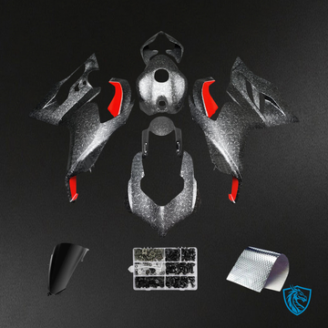 Ducati V2 (2020-2024) Forged Carbon Fiber Patterns & Red - Fairing Kit