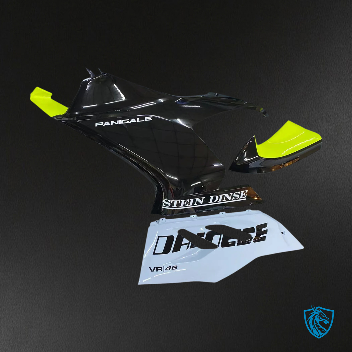 Ducati V2 (2020-2024) Black, Gray & Green - Fairing Kit