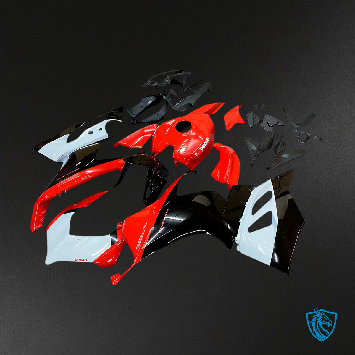 Ducati V2 (2020-2024) Red, Black & White - Fairing Kit