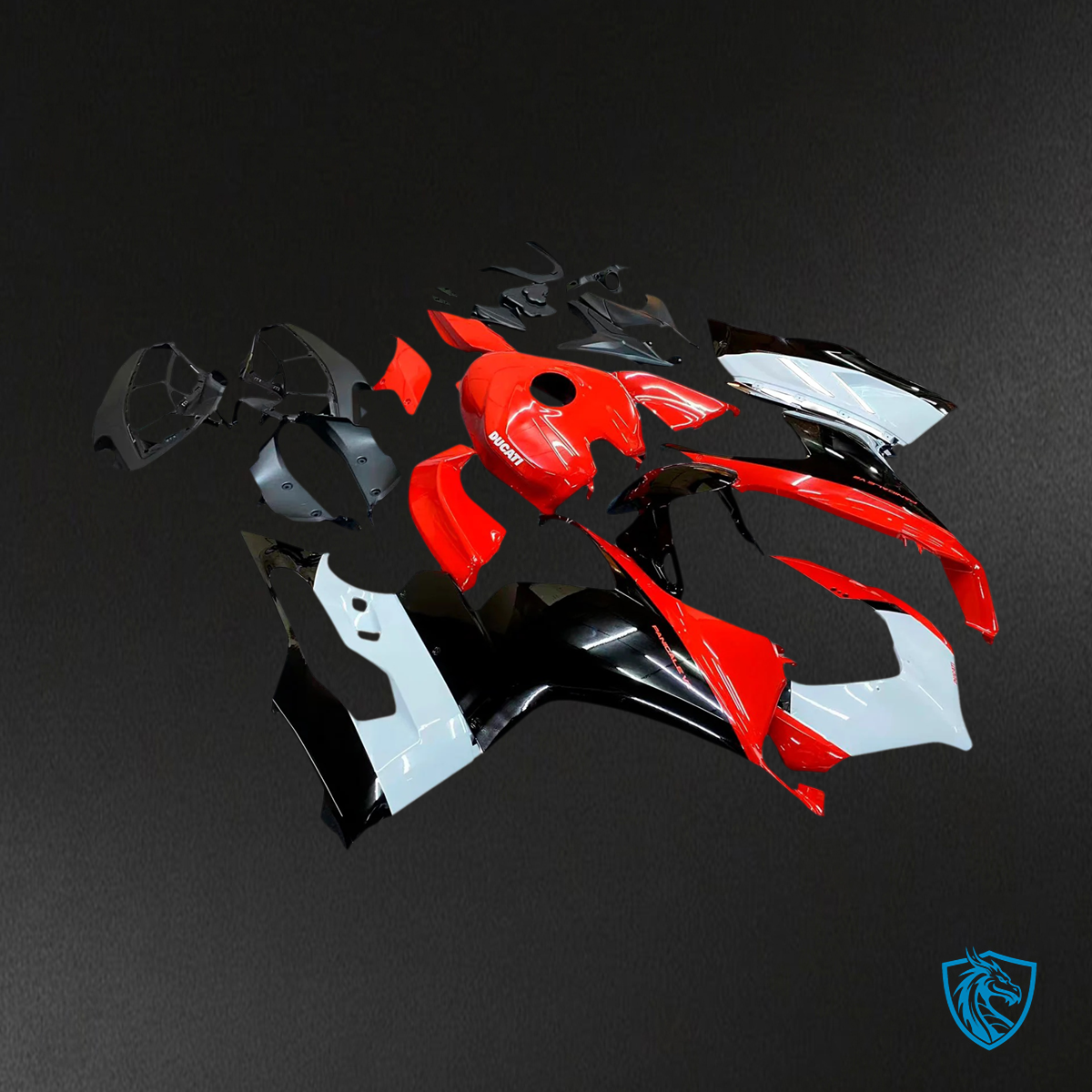 Ducati V2 (2020-2024) Red, Black & White - Fairing Kit