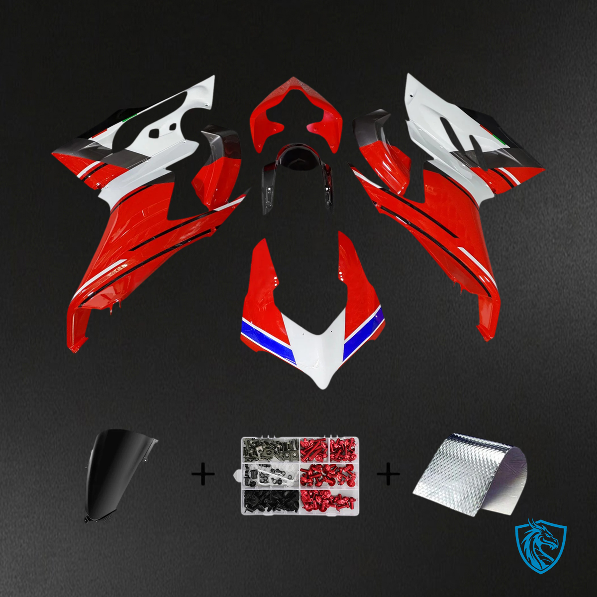 Ducati V2 (2020-2024) Red, White & Black - Fairing Kit