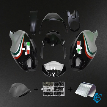 Ducati All Years Monster 696 796 1100 S EVO - Fairing Kit - Black & Silver - ABS Bodywork