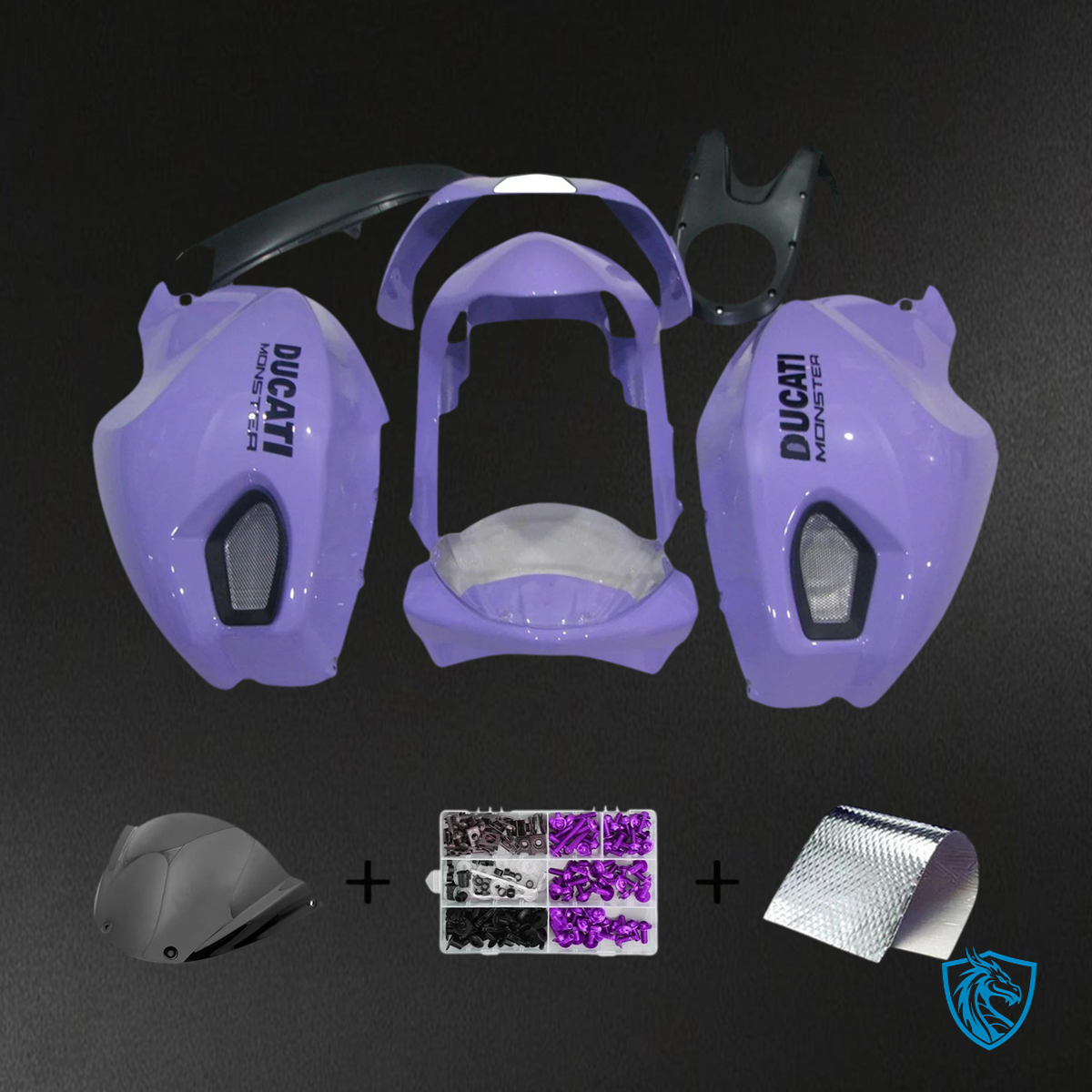 Ducati All Years Monster 696 796 1100 - Fairing Kit - Purple - ABS Bodywork