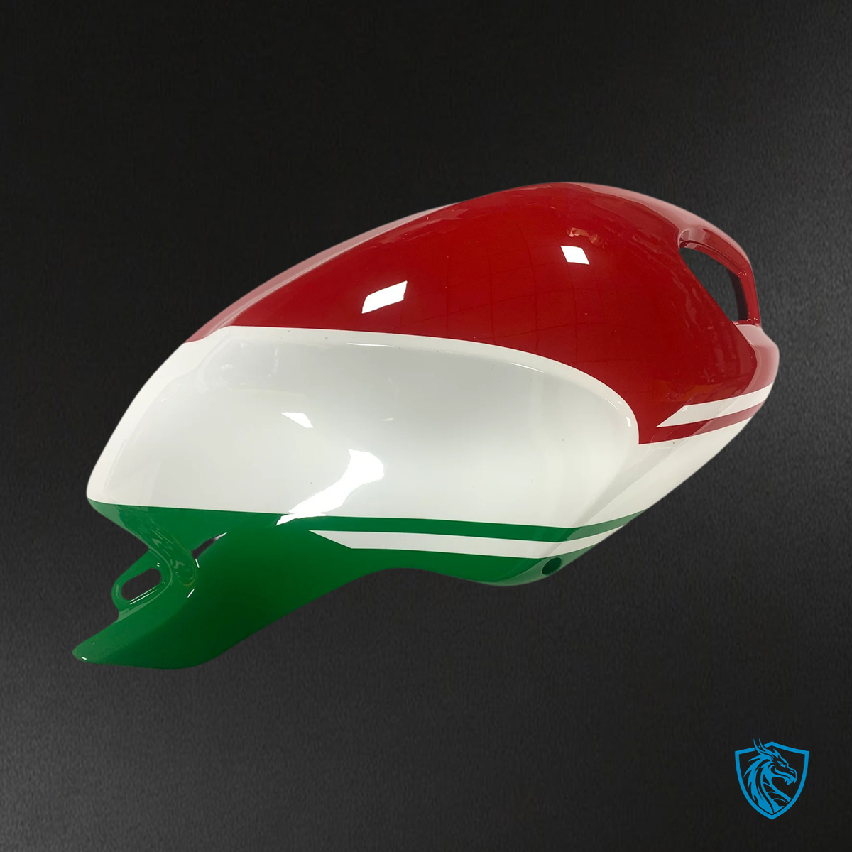 Ducati All Years Monster 696 796 1100 - Fairing Kit - White, Green & Red - ABS Bodywork