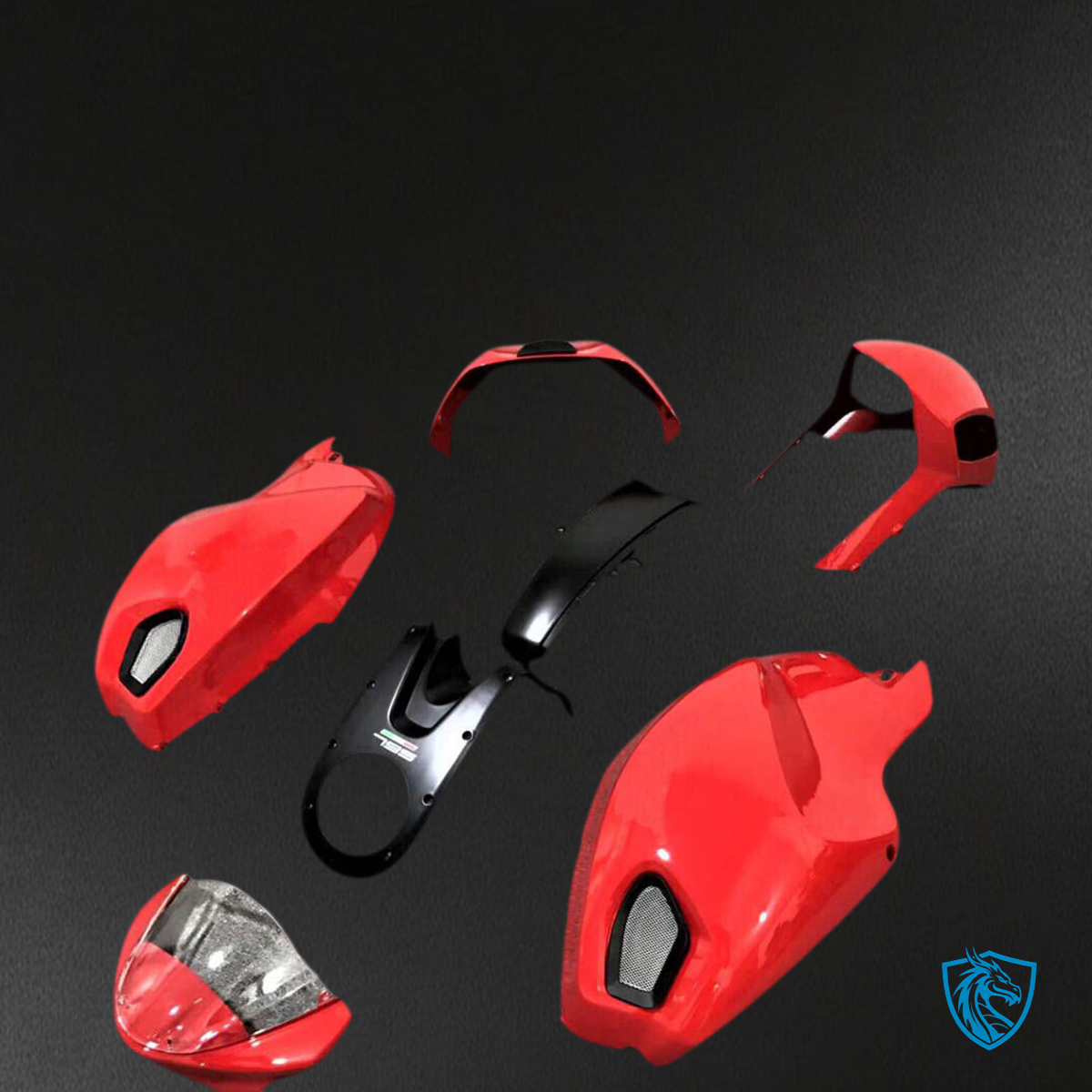 Ducati All Years Monster 696 796 1100 S EVO - Fairing Kit - Red - ABS Bodywork