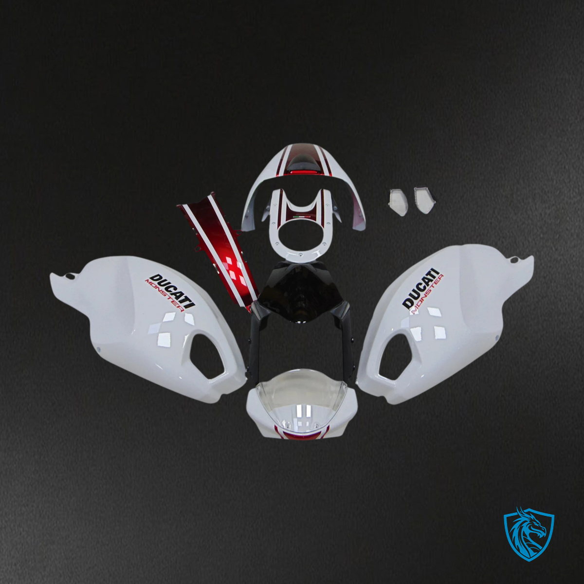 Ducati All Years Monster 696 796 1100 S EVO - Fairing Kit - White - ABS Bodywork