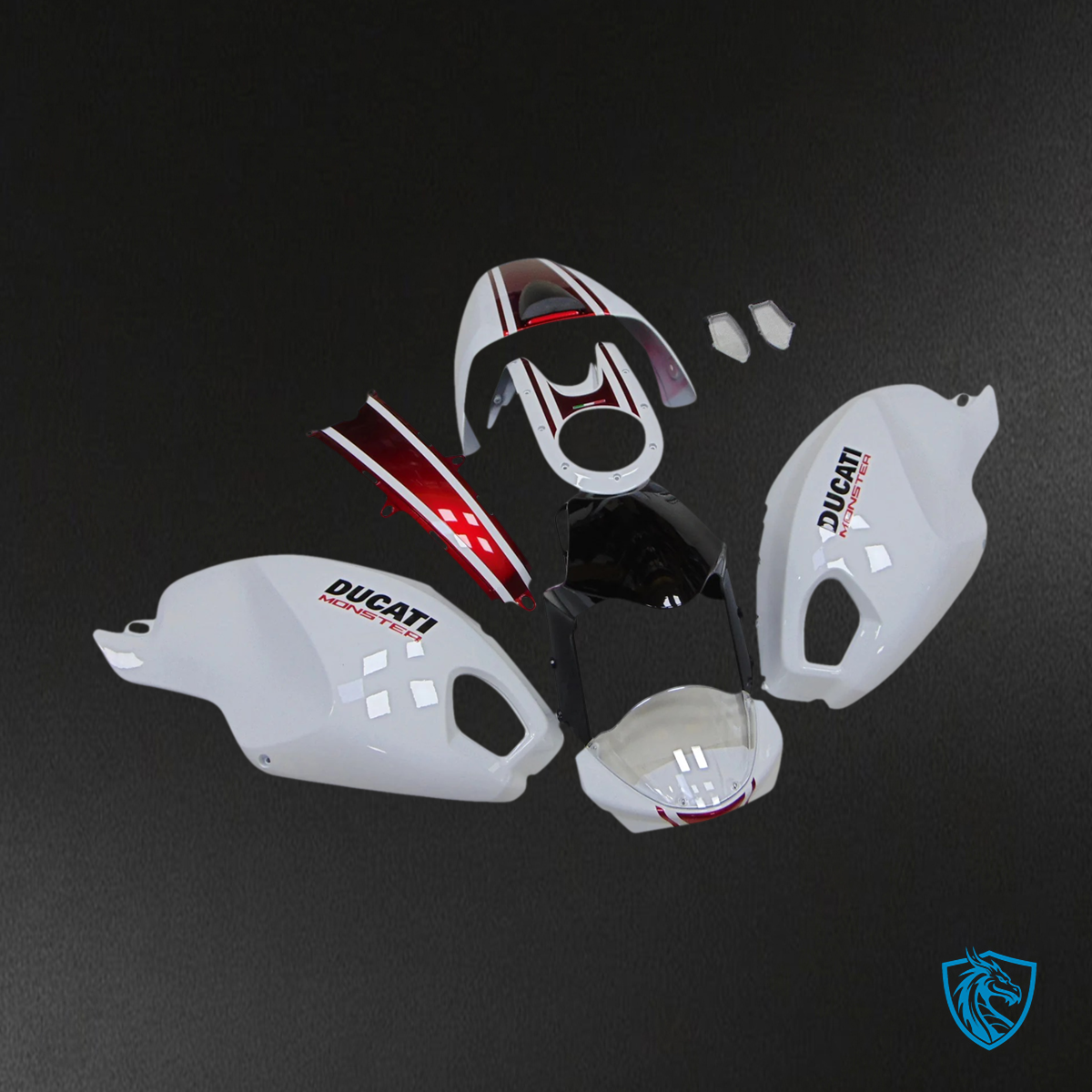 Ducati All Years Monster 696 796 1100 S EVO - Fairing Kit - White - ABS Bodywork