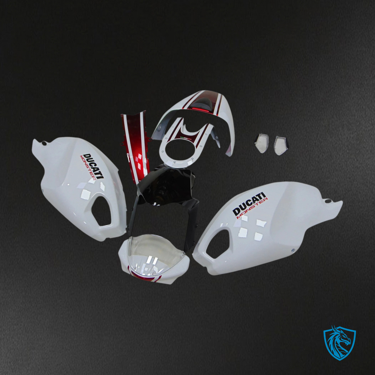Ducati All Years Monster 696 796 1100 S EVO - Fairing Kit - White - ABS Bodywork