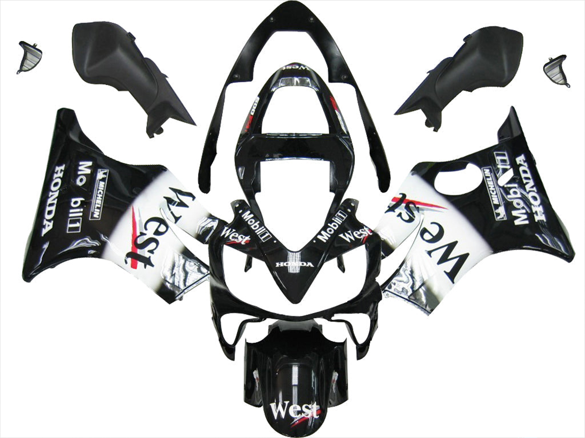 Honda CBR 600 F4i (2001-2003) Fairing Kit - Black and White - ABS Bodywork