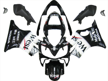 Honda CBR 600 F4i (2001-2003) Fairing Kit - Black and White - ABS Bodywork