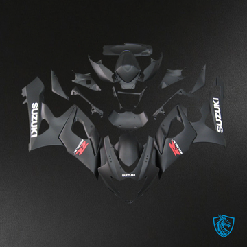 Suzuki GSXR 1000 (2005-2006) Matt Black & Red Racing Generic Fairing Kit | ABS Bodywork