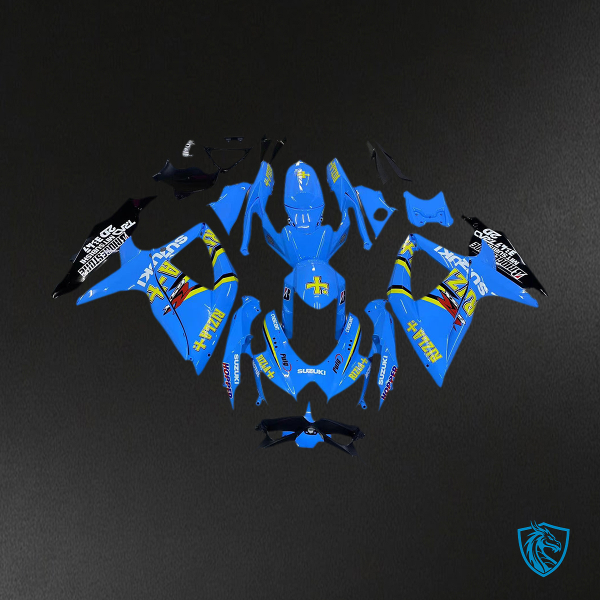 Suzuki GSXR 600 750 (2008-2010) Fairing Kit - Blue and Black - ABS Bodywork