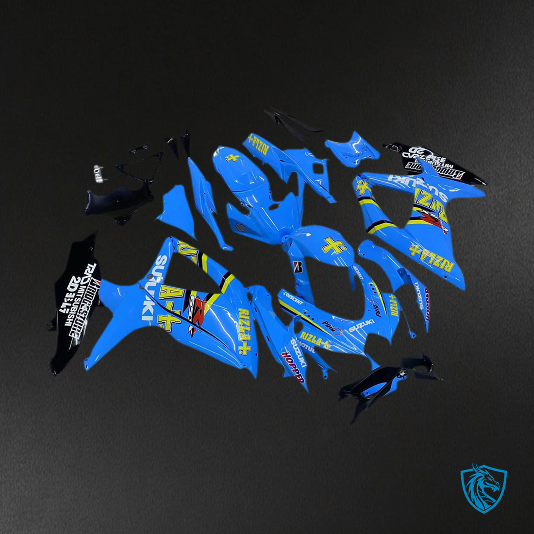 Suzuki GSXR 600 750 (2008-2010) Fairing Kit - Blue and Black - ABS Bodywork