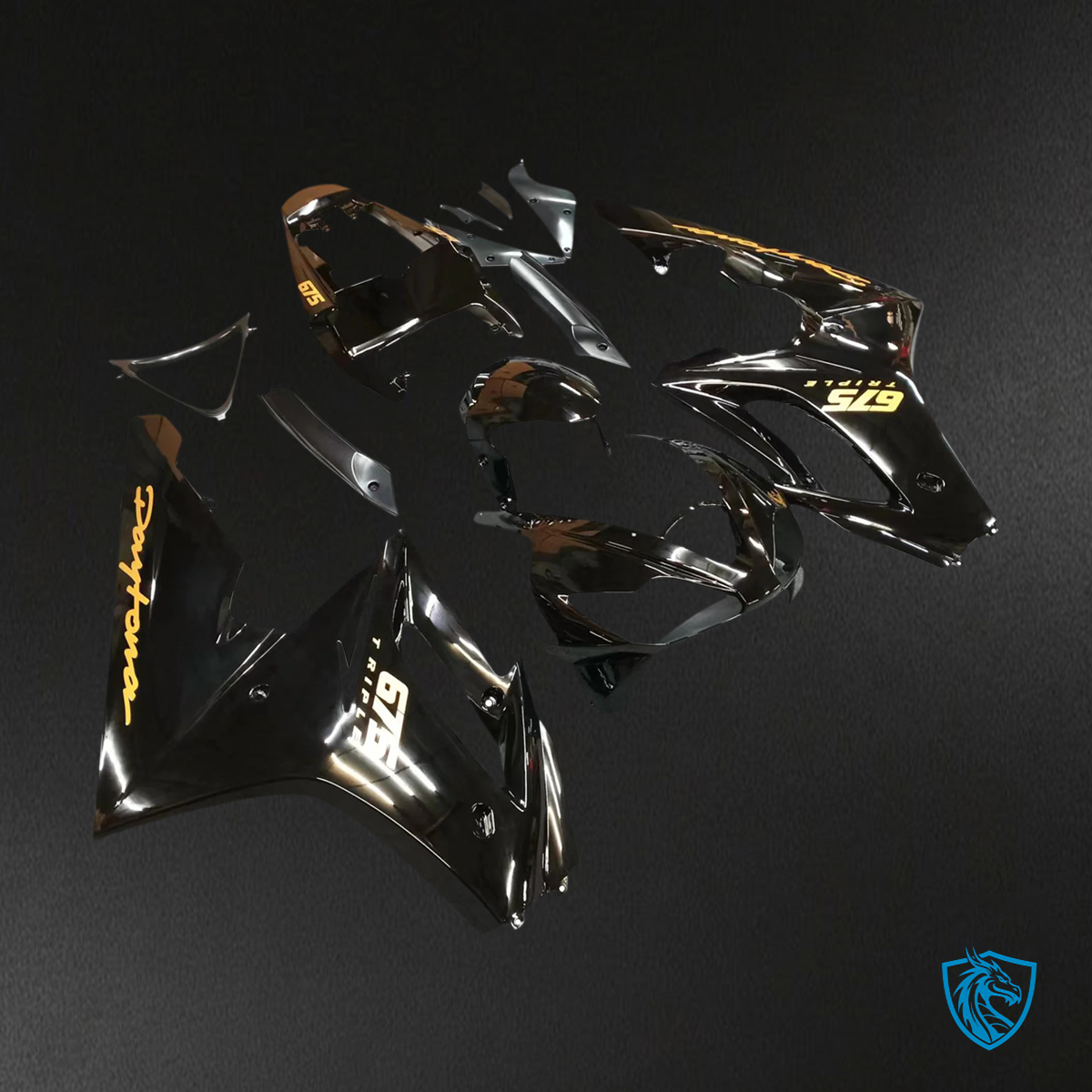 Triumph Daytona 675 (2006-2008) Black - Fairing Kit