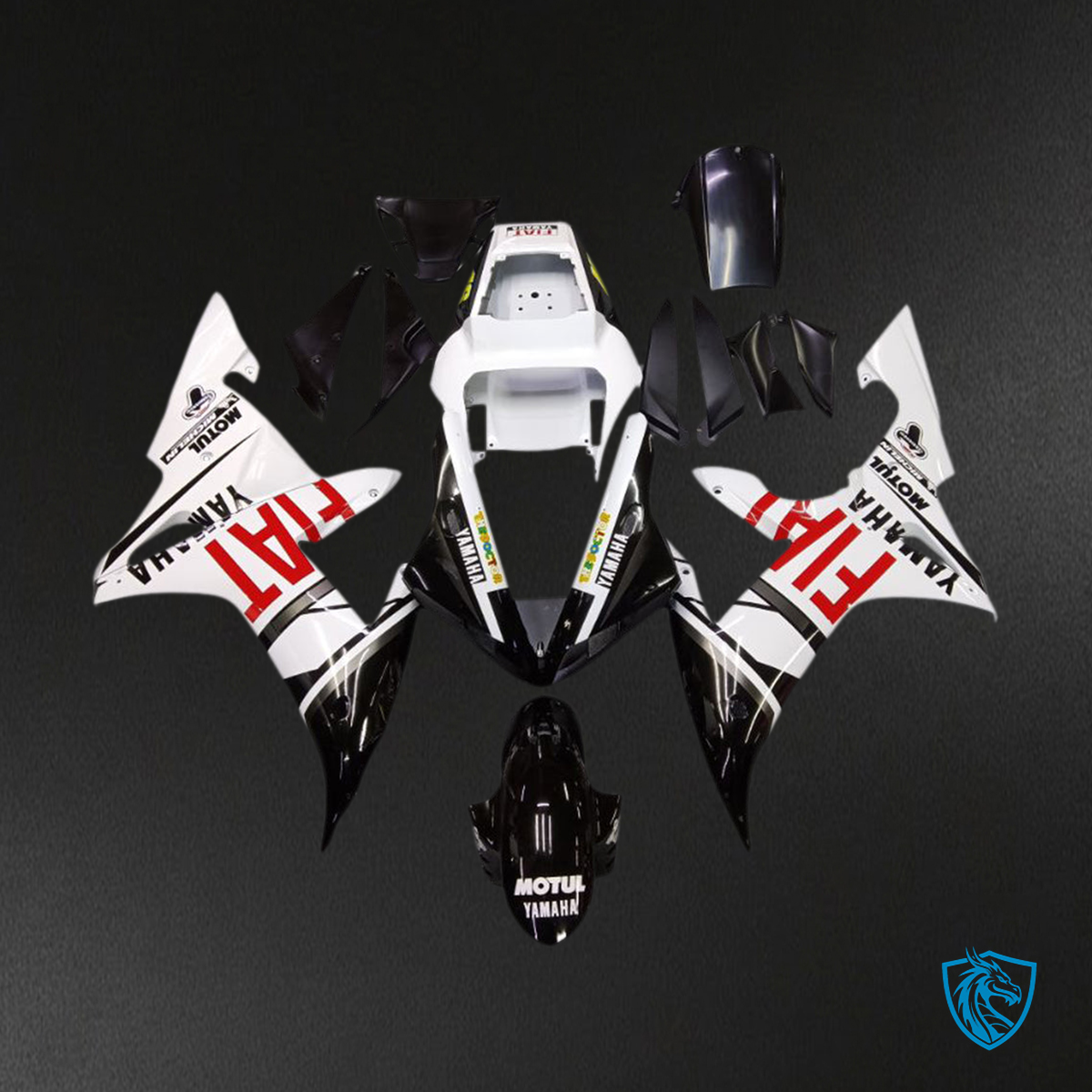 Yamaha YZF-R1 (2002-2003) Fairings Kit -  Black White and Red - ABS Bodywork