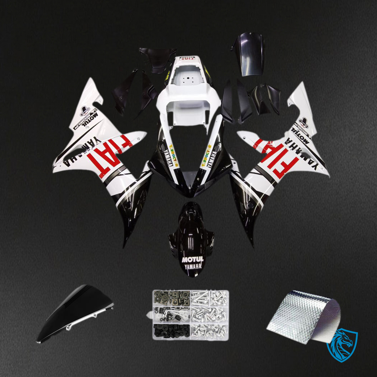 Yamaha YZF-R1 (2002-2003) Fairings Kit -  Black White and Red - ABS Bodywork
