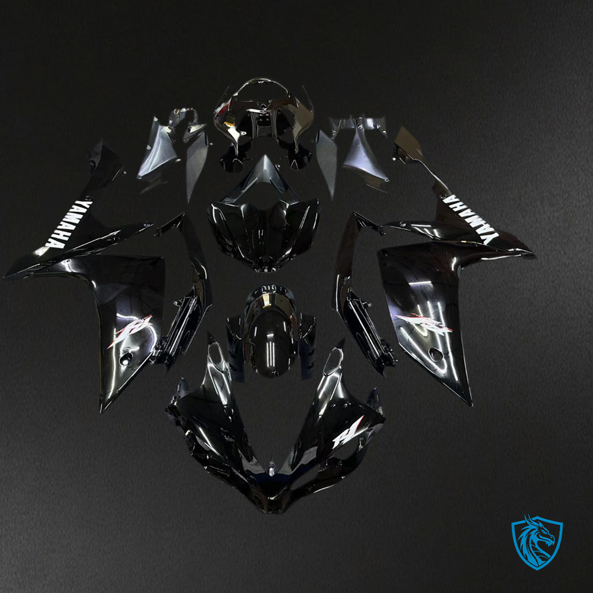 Yamaha YZF-R1 (2007-2008) Fairings Kit - Black & Gold - ABS Bodywork