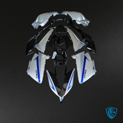 White, Blue and Black