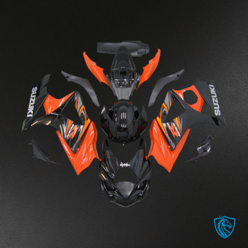Suzuki GSXR1000 (2007-2008) Orange & Black Injection - Custom ABS Fairing Kit