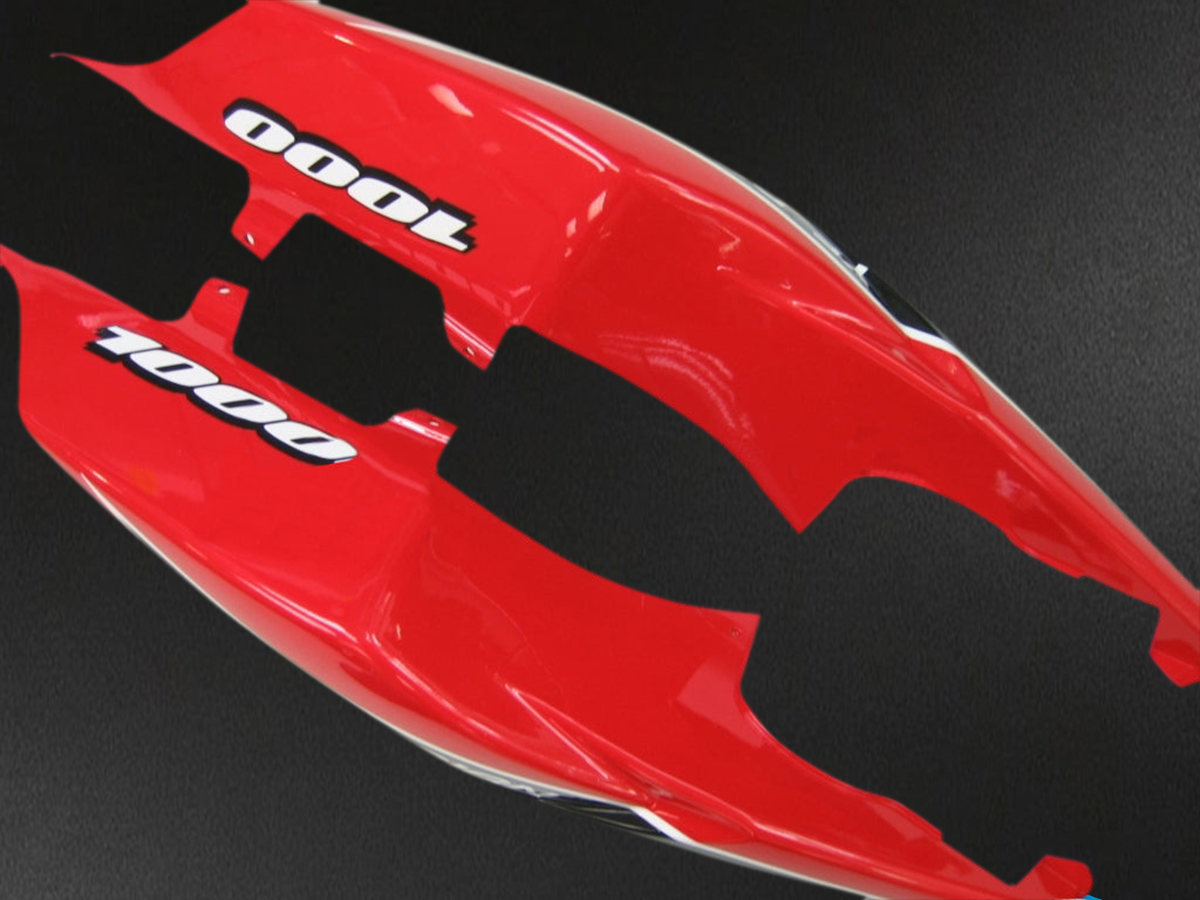Suzuki GSXR1000 (2007-2008) Red, Silver & Black - Custom ABS Fairing Kit