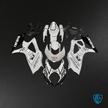 Suzuki GSXR1000 (2007-2008) White & Black Injection Fairing Kit - Aftermarket ABS Bodywork