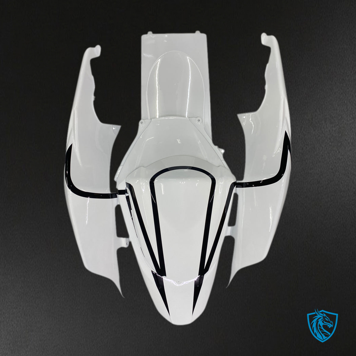 Suzuki GSXR1000 (2007-2008) White & Black Injection Fairing Kit - Aftermarket ABS Bodywork