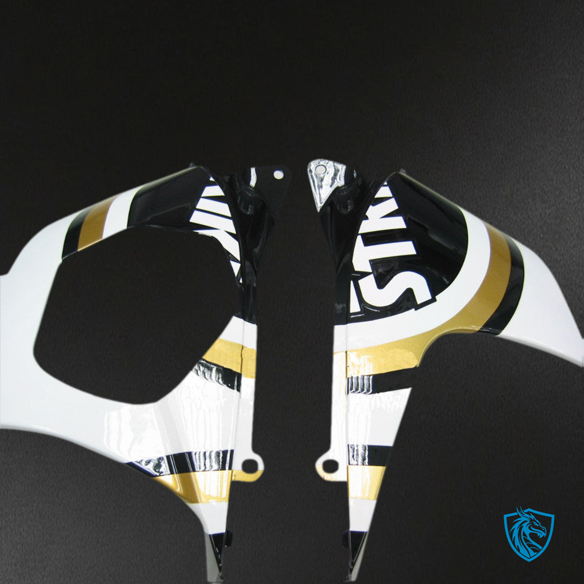 Suzuki GSXR1000 (2007-2008) White, Black & Gold Injection Fairing Kit - Aftermarket ABS Bodywork