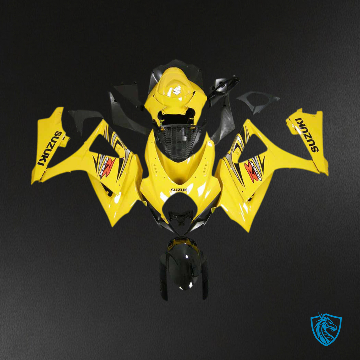 Suzuki GSXR1000 (2007-2008) Yellow, Black & Red Fairing Kit - Aftermarket ABS Bodywork